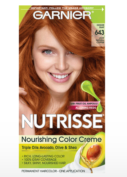 Garnier Nutrisse Nourishing Color Creme Haircolor 643 Light Natural Copper (Ginger Snap)