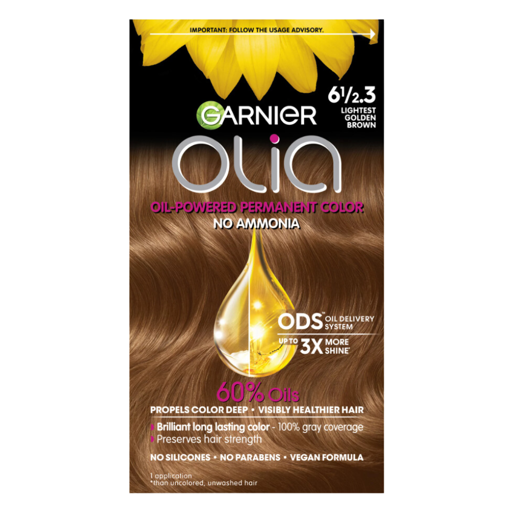 Garnier Olia Oil Powered Permanent Haircolor 6 1 2.3 Lightest Golden Brown