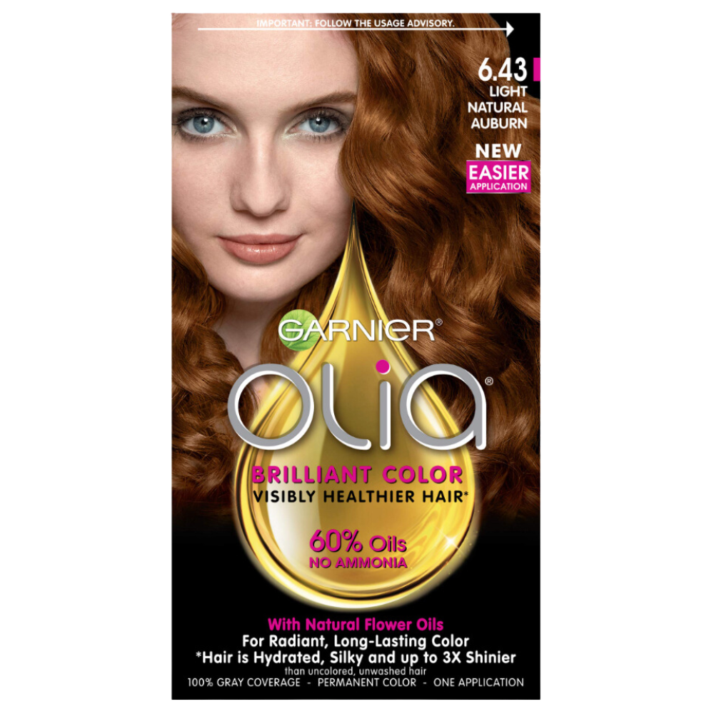 Garnier Olia Oil Powered Permanent Haircolor 6.43 Light Natural Auburn