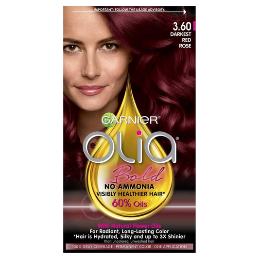 Garnier Olia Oil Powered Permanent Haircolor 3.60 Darkest Red Rose