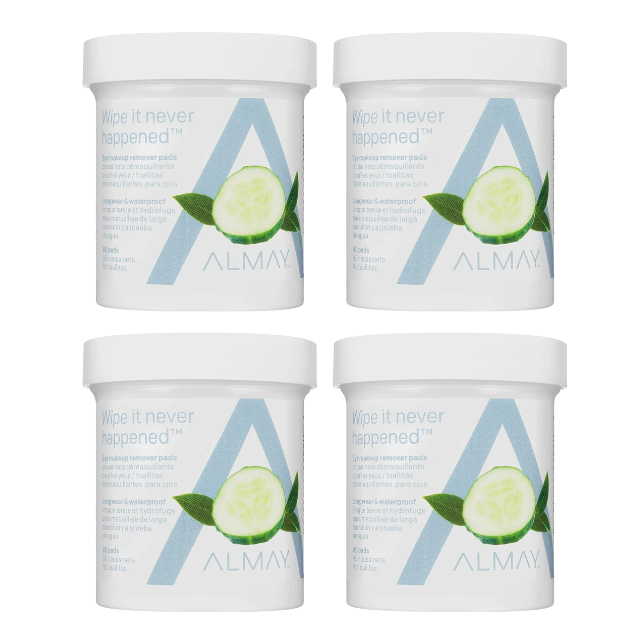 Almay Longwear & Waterproof Eye Makeup Remover Pads, 80 ct (4-Pack)