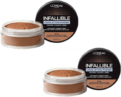 Loreal Infallible Loose Setting Powder (2-Pack) 614 Medium Deep (2-Pack)