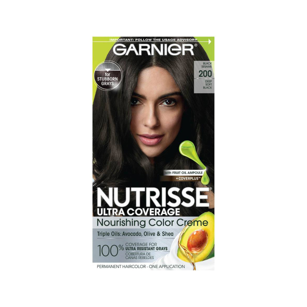 Garnier Nutrisse Ultra Coverage Nourishing Creme Hair Color 200 Black Sesame