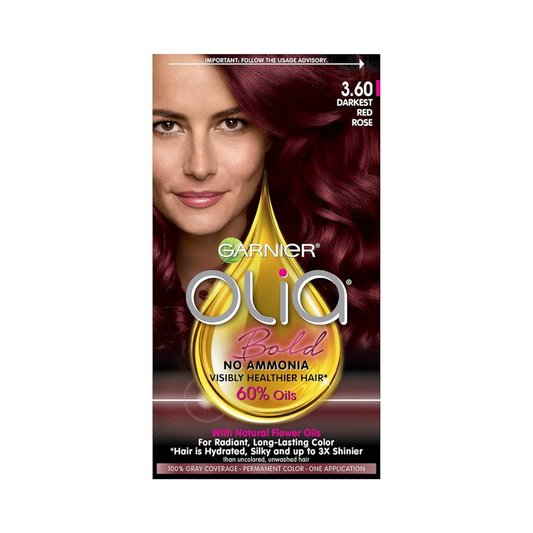 Garnier Olia Oil Powered Permanent Haircolor 3.60 Darkest Red Rose