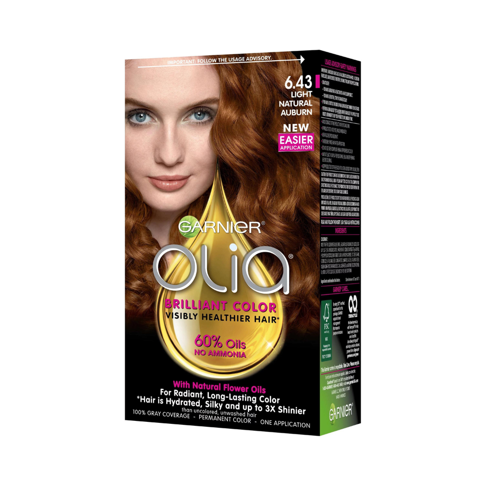 Garnier Olia Oil Powered Permanent Haircolor 6.43 Light Natural Auburn