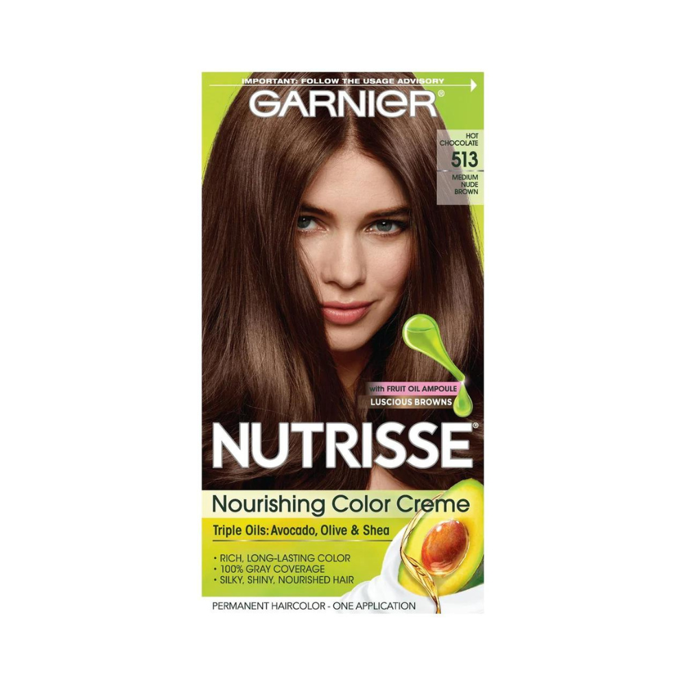 Garnier Nutrisse Nourishing Color Creme Haircolor 513 Medium Nude Brown (Hot Chocolate)