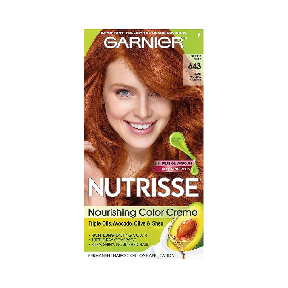 Garnier Nutrisse Nourishing Color Creme Haircolor 643 Light Natural Copper (Ginger Snap)