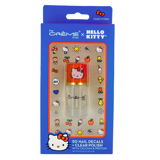 The Creme Shop x Hello Kitty 50 Nail Decals + Clear Polish (Blue)