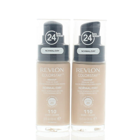 Revlon ColorStay Makeup PUMP, Normal/Dry Skin SPF 20 - 110 Ivory (2-Pack)