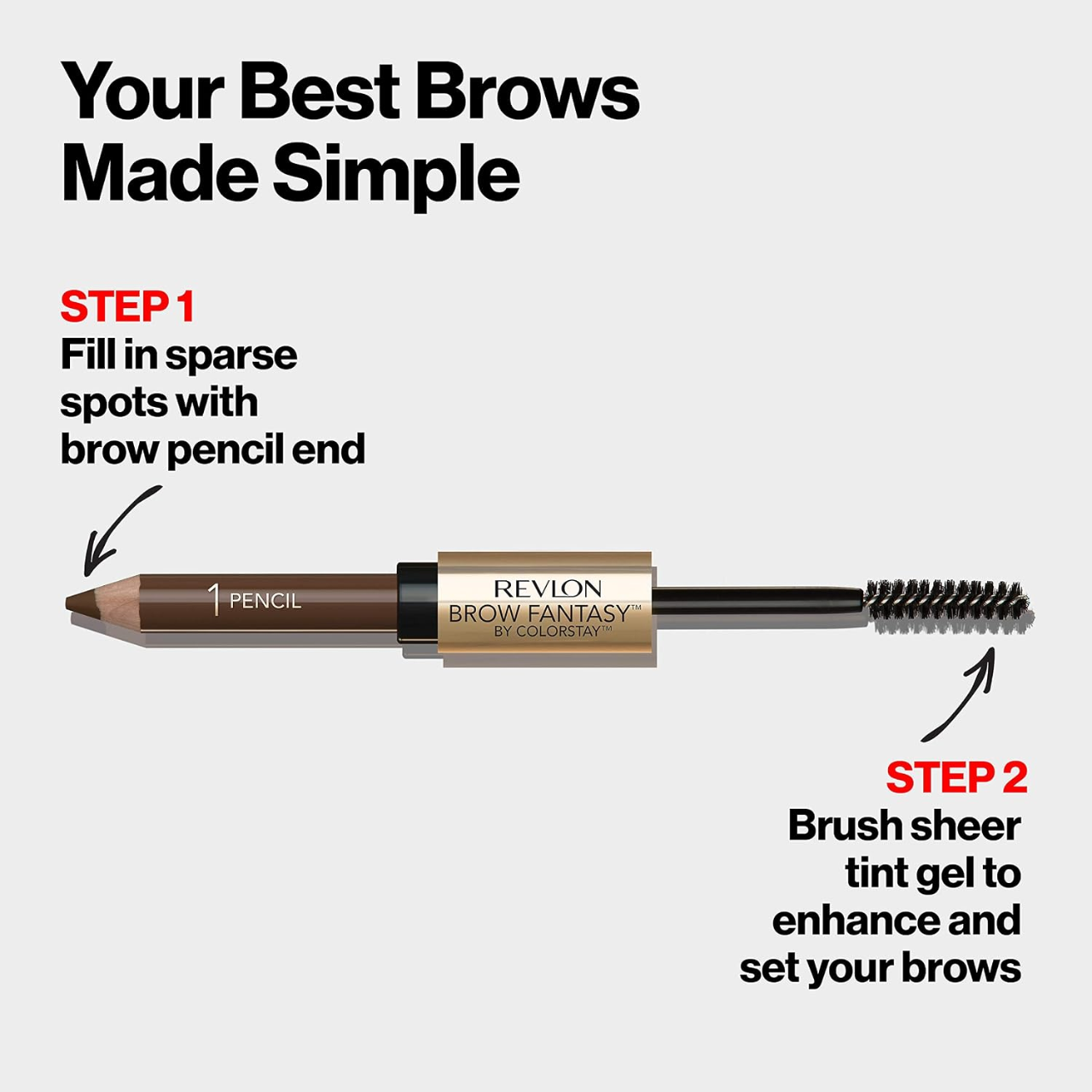 Revlon Brow Fantasy Pencil & Gel - 104 Dark Blonde (2-Pack)