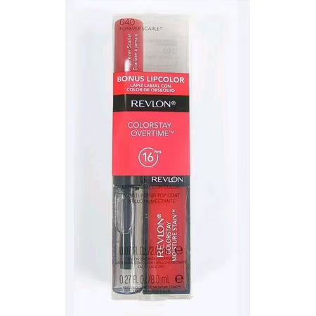 Revlon Colorstay Overtime Lipcolor 040 Forever Scarlet w/ BONUS Revlon Colorstay Moisture Stain 040 Shanghai Sizzle