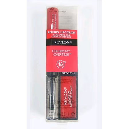 Revlon Colorstay Overtime Lipcolor 040 Forever Scarlet w/ BONUS Revlon Colorstay Moisture Stain 040 Shanghai Sizzle