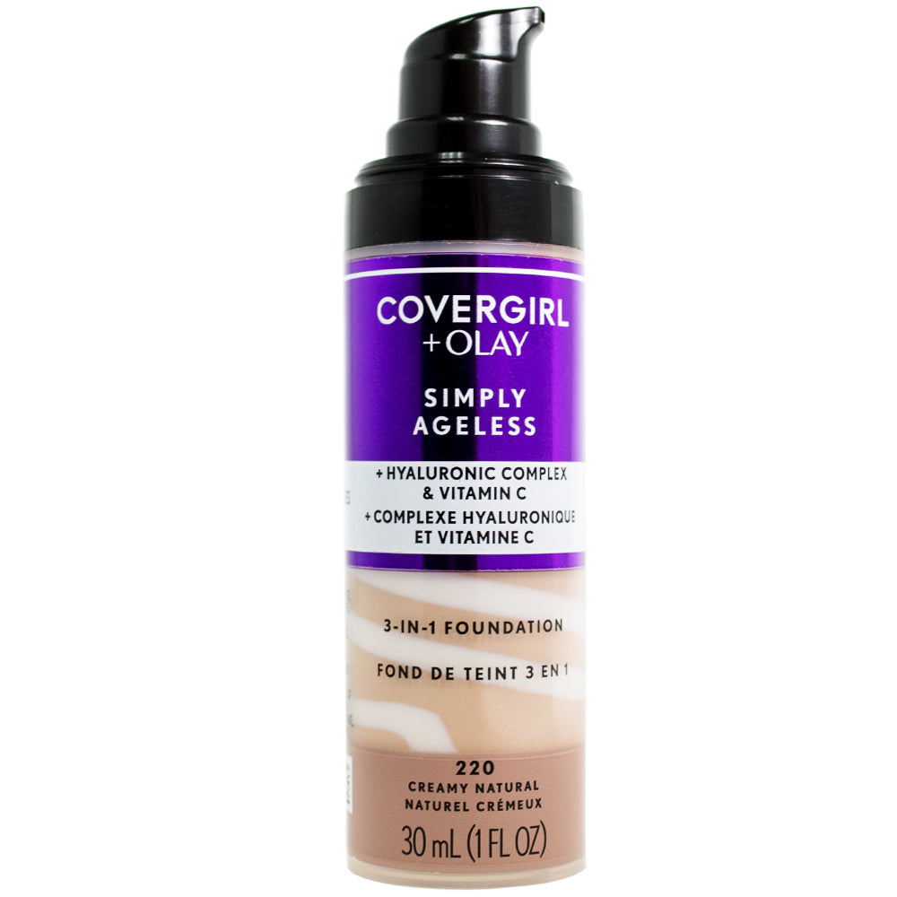Cover Girl & Olay Simply Ageless 3-in-1 Liquid Foundation 220 Creamy Natural
