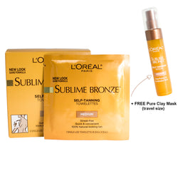 Loreal Sublime Bronze Self-Tanning Towelettes 6 count - Medium