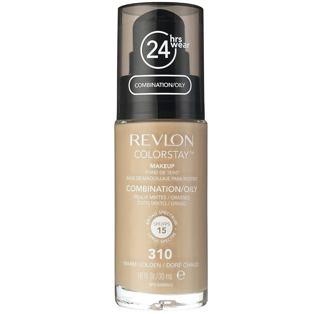 Revlon ColorStay Makeup PUMP, Combination/Oily Skin SPF 15 - 310 Warm Golden (2-Pack)